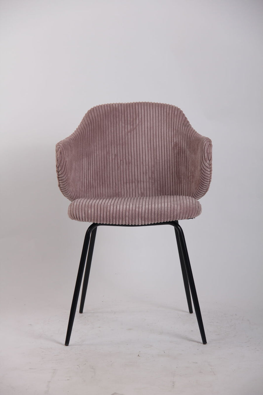Set of 6 Dining Chairs with Corduroy Cord Fabric in Pink