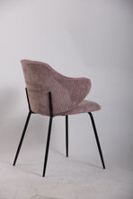 Set of 6 Dining Chairs with Corduroy Cord Fabric in Pink