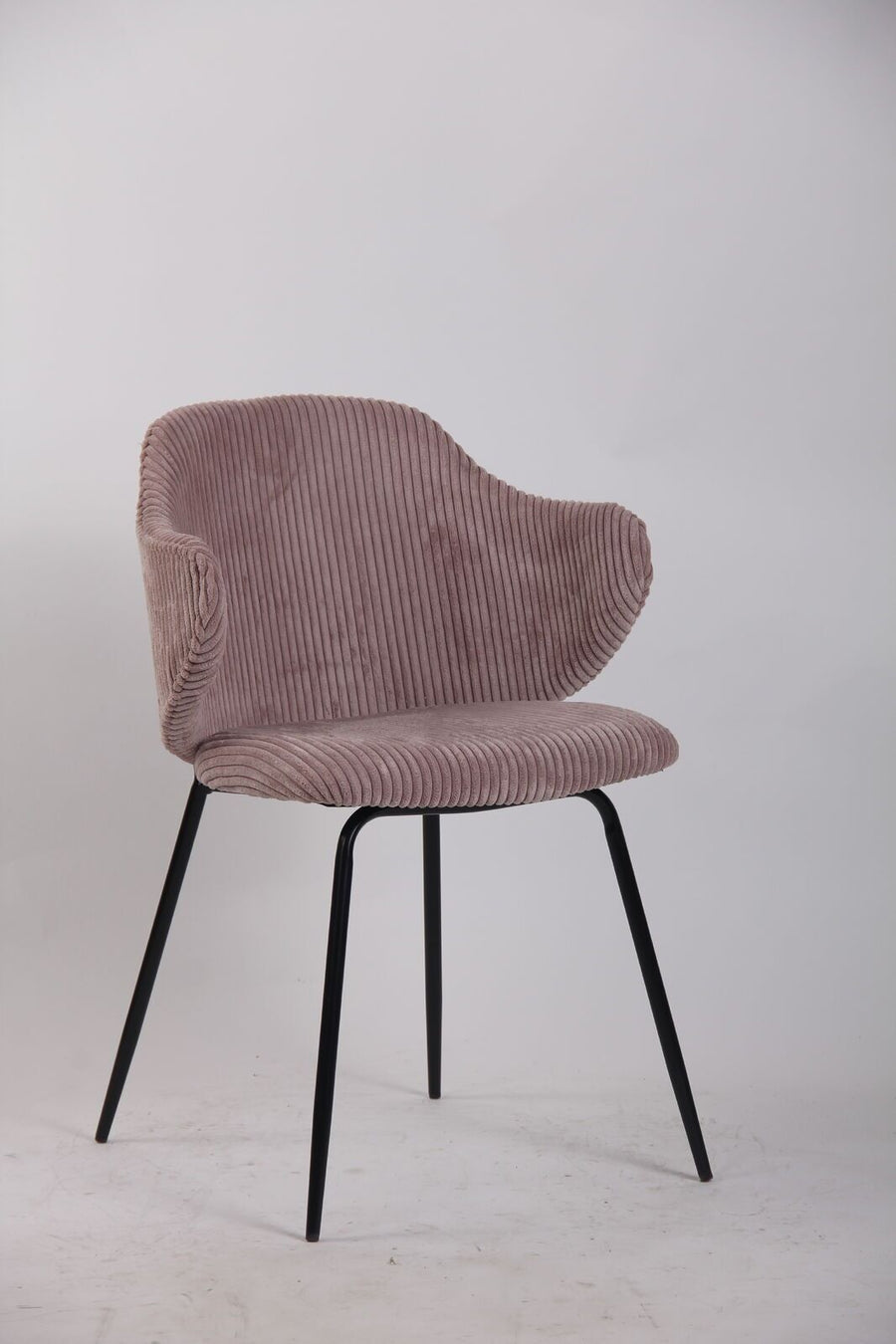 Set of 6 Dining Chairs with Corduroy Cord Fabric in Pink