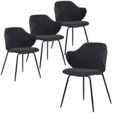 Set of 4 Dining Chairs in Graphite - Front View