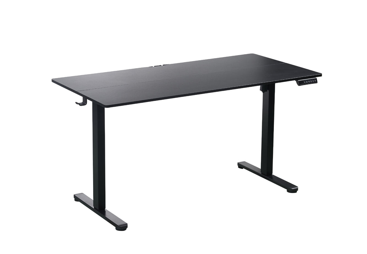 Ergonomic Kids Study Chair & Adjustable Electric Standing Desk Set  Blue Chair & Black Desk
