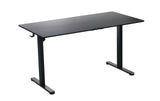 Ergonomic Kids Study Chair & Adjustable Electric Standing Desk Set  Blue Chair & Black Desk - Low Angle