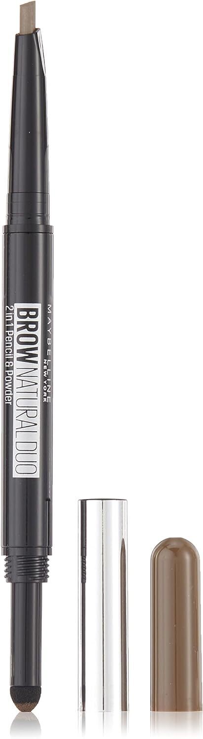 3x Maybelline New York Natural Eye Brow Duo 2 in 1 Pencil & Powder - Deep Brown