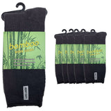 6 Pairs PREMIUM BAMBOO SOCKS Mens Heavy Duty Thick Work Socks Cushion BULK  - Charcoal Grey - 11-14 - Front View