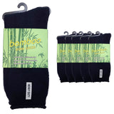 6 Pairs PREMIUM BAMBOO SOCKS Mens Heavy Duty Thick Work Socks Cushion BULK  - Navy Blue - 6-11 - Front View