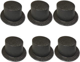 Set of 6 Sparkly Black Top Hats for Parties - Fun Costume Accessories - Front View