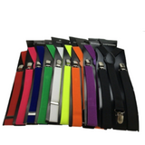 6x Mens Suspenders Braces Adjustable Strong Clip On Elastic Formal Wedding BULK - Assorted Colour Pack - Side View