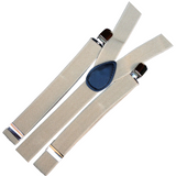 6x Mens Suspenders Braces Adjustable Strong Clip On Elastic Formal Wedding BULK - Sand - Side View