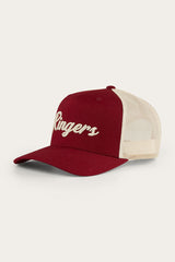 Ringers Western Hackett Trucker Baseball Cap Hat in Burgundy - Front View