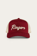 Ringers Western Hackett Trucker Baseball Cap Hat in Burgundy - Side View