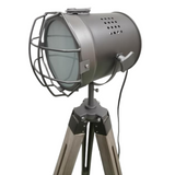 139cm Nautical Tripod Floor Lamp w Steel Grey Lamp Head Searchlight Spot Light Modern - Rear View