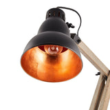 Faroe Scandi Modern Natural Wooden Table Lamp Rustic Retro Designer Light - Top-Down View