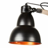 Wooden Large Floor Lamp Industrial Retro Modern Adjustable Light - Matte Black - Top-Down View