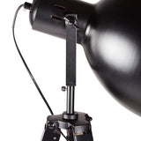 Havana Retro Large Tripod Floor Lamp Industrial Modern Adjustable Wood Frame Light - Top-Down View