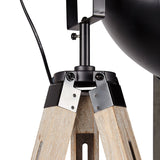 Havana Retro Large Tripod Floor Lamp Industrial Modern Adjustable Wood Frame Light - 45-Degree Angle