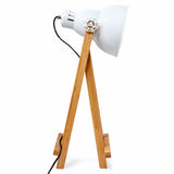 61cm Bamboo Easel Table Lamp Modern Scandi Designer Desk Light Bedroom Office - Rear View