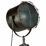 153cm Nautical Tripod Floor Lamp w Matte Grey Lamp Head Searchlight Spot Light - 45-Degree Angle