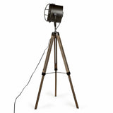 153cm Nautical Tripod Floor Lamp w Matte Grey Lamp Head Searchlight Spot Light - Close-Up Angle