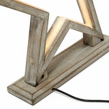 33cm Bamboo Star LED Table Lamp Light Modern Bedside - Antique Timber - Rear View