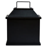 31.5cm LED Fireplace Metal/Glass Lantern Home Decor (Battery Operated) - Large - Top-Down View
