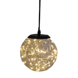 Glass LED Lighting Pendant Light w/ Timer Hanging Lantern Lamp - Round - Top-Down View