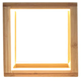 Bamboo Cube LED Lamp Modern Light Minimalistic Scandi - Natural - Side View
