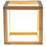 Bamboo Cube LED Lamp Modern Light Minimalistic Scandi - Natural - Top-Down View