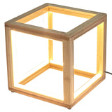 Bamboo Cube LED Lamp Modern Light Minimalistic Scandi - Natural - 45-Degree Angle