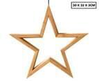Ceiling Bamboo Star LED Hanging Lamp Natural Home Decor Lighting Pendant - Natural - Rear View