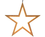 2x Large Bamboo Star LED Hanging Lamp Light Home Decor Lighting  - Natural - Side View