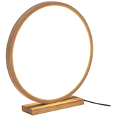 Bamboo Single Ring LED Lamp Light Modern Scandi Minimalistic - Natural - Top-Down View