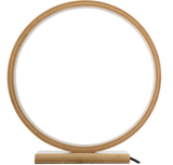Bamboo Single Ring LED Lamp Light Modern Scandi Minimalistic - Natural - 45-Degree Angle