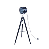 158cm Nautical Tripod Floor Lamp w Matte Black Lamp Head Searchlight Spot Light - Front View