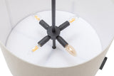 Scandinavian Minimalist Metal Pendant Light with Linen Shade - Matte Black - Top-Down View