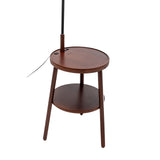 Naples Tripod Floor Lamp Shelf Storage Drawer Bed Side Table Light w/ USB Charger - Close-Up Angle