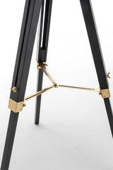 Premium Tripod Spotlight Lamp Nautical Designer Extendable Light - Matte Black - Rear View
