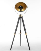 Premium Tripod Spotlight Lamp Nautical Designer Extendable Light - Matte Black - Close-Up Angle
