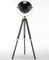 Premium Tripod Spotlight Lamp Nautical Designer Extendable Light - Matte Black - Low Angle