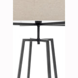 Modern Dimmable Floor Lamp + Table Desk Lamp w/ Linen Shade Scandi - Matte Black - Rear View
