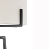 Modern Dimmable Floor Lamp + Table Desk Lamp w/ Linen Shade Scandi - Matte Black - Close-Up Angle