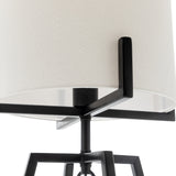 Modern Dimmable Floor Lamp + Table Desk Lamp w/ Linen Shade Scandi - Matte Black - Extra Image