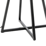 Modern Scandi Metal Dimmable Table Desk Lamp Light w/ Linen Shade - Matte Black - Close-Up Angle