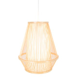 Natural Woven Bamboo Empire Pendant Lamp Hanging Light Bell Shade Boho Tropical - Front View