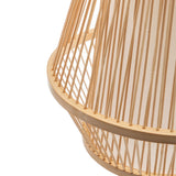 Natural Woven Bamboo Empire Pendant Lamp Hanging Light Bell Shade Boho Tropical - Side View