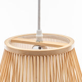 Natural Woven Bamboo Empire Pendant Lamp Hanging Light Bell Shade Boho Tropical - Top-Down View