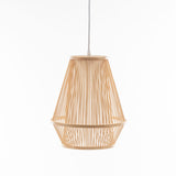 Natural Woven Bamboo Empire Pendant Lamp Hanging Light Bell Shade Boho Tropical - 45-Degree Angle