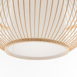 Natural Woven Bamboo Sphere Pendant Lamp Hanging Light Bell Shade Boho Tropical - Low Angle