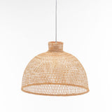 Natural Hand Woven Bamboo Dome Pendant Lamp Hanging Light Rattan Style - Side View