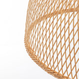 Natural Hand Woven Bamboo Dome Pendant Lamp Hanging Light Rattan Style - 45-Degree Angle