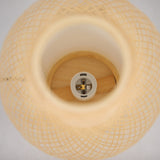 Natural Woven Bamboo Oval Table Lamp Light Shade Boho Tropical Coastal - Close-Up Angle